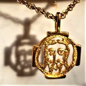 SHADOW of the LORD Vintage Cerrito Signed Pendant Necklace with Image of Jesus